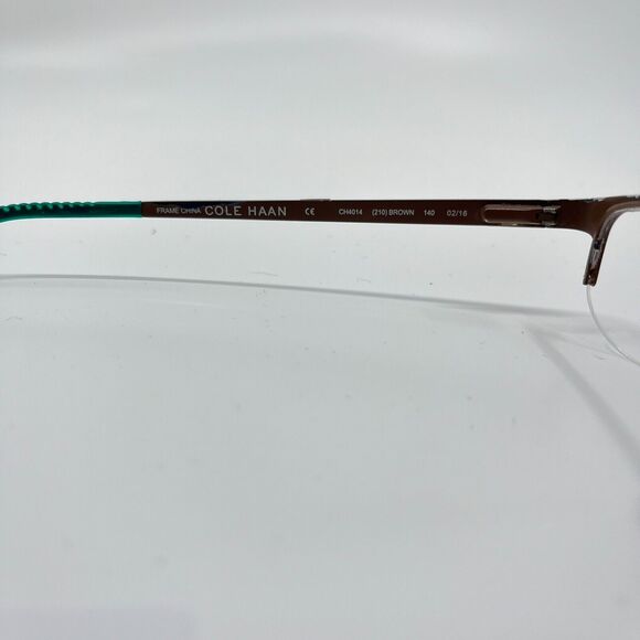 Cole Haan Eyeglasses Frames Half Rim CH4014 brown 210 53-18 H6559 - Picture 6 of 8